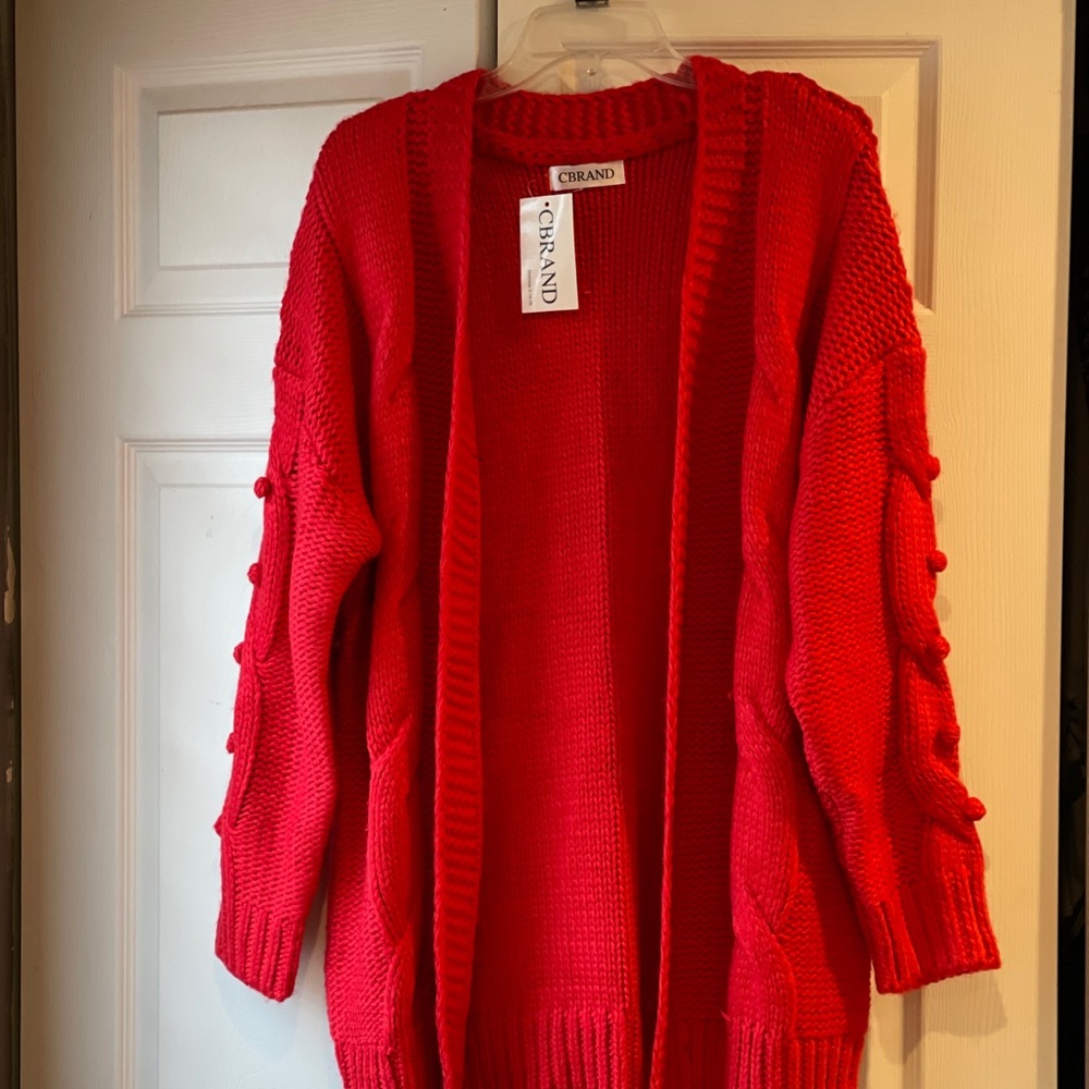 CBrand Cheers to the Details Cardigan - Red